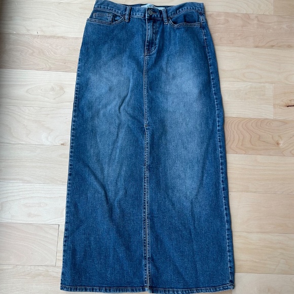 GAP LONG DENIM SKIRT WITH MID SLIT - Picture 4 of 6